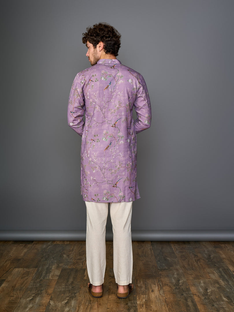 Vintage Lavender  Linen Flex Kurta