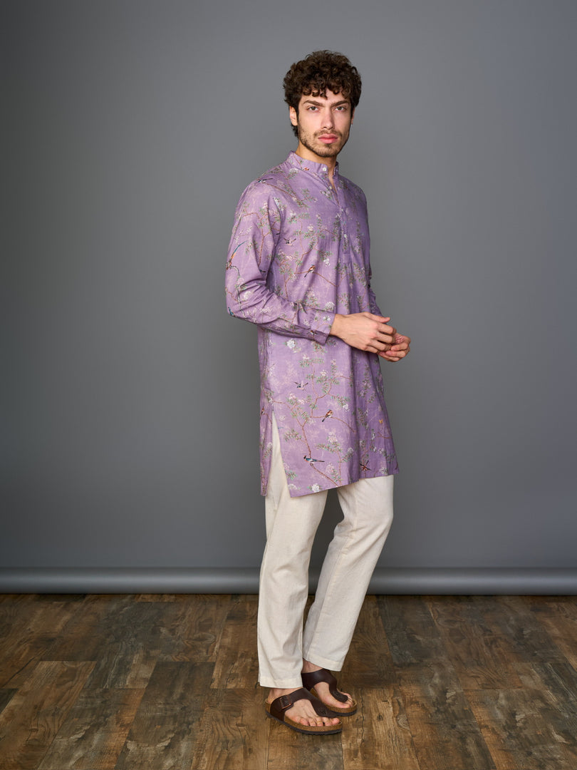 Vintage Lavender  Linen Flex Kurta