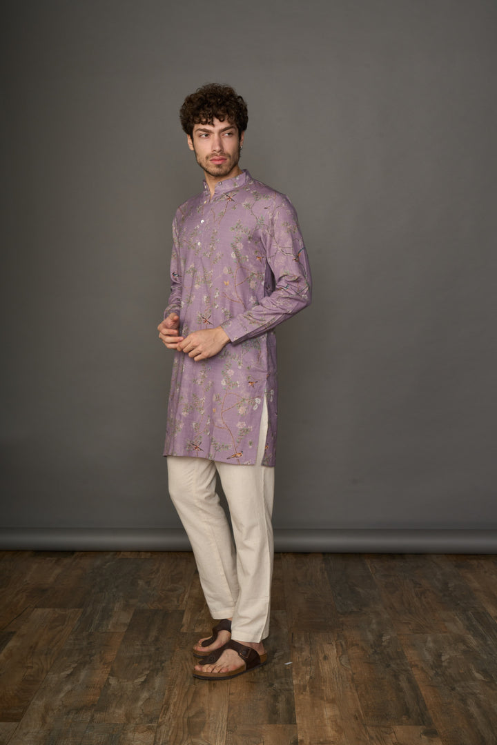 Vintage Lavender  Linen Flex Kurta