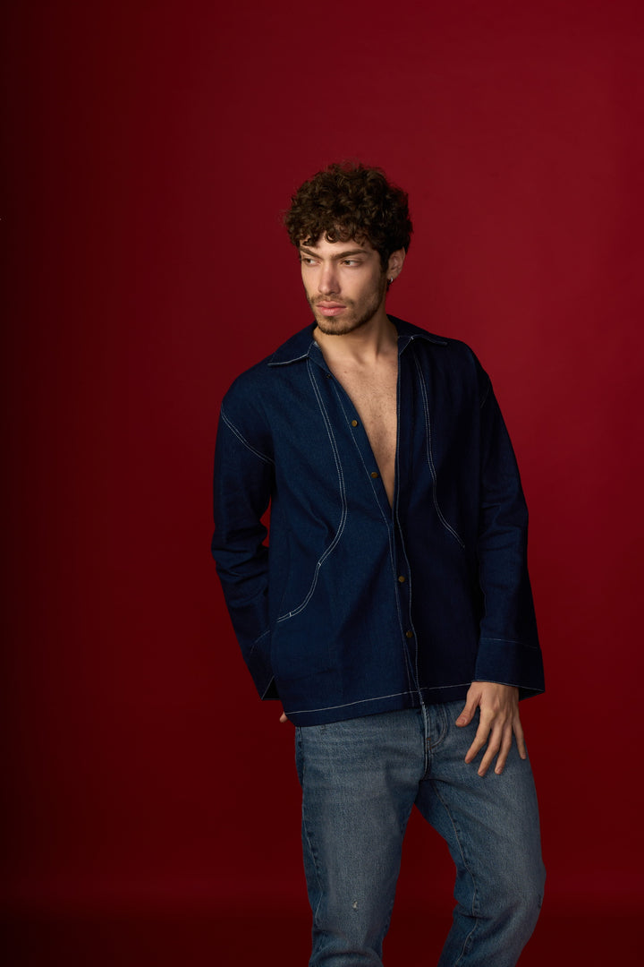 Blue Denim Shacket