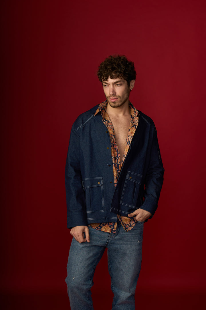 Blue Full-Sleeve Denim Shirt