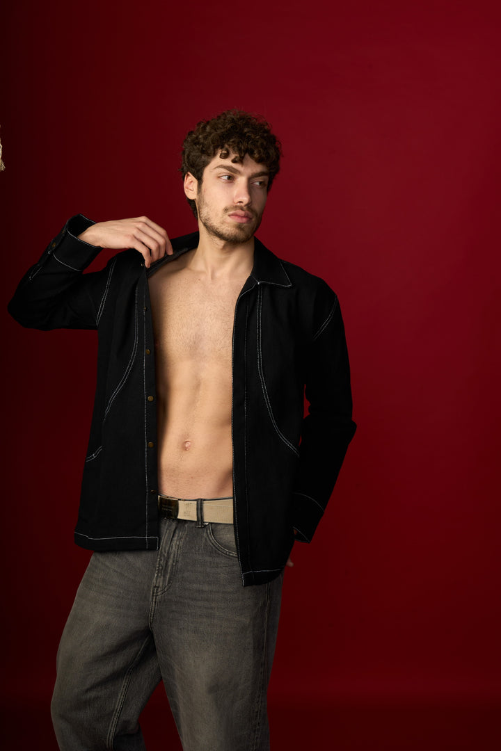 Black Denim Shacket