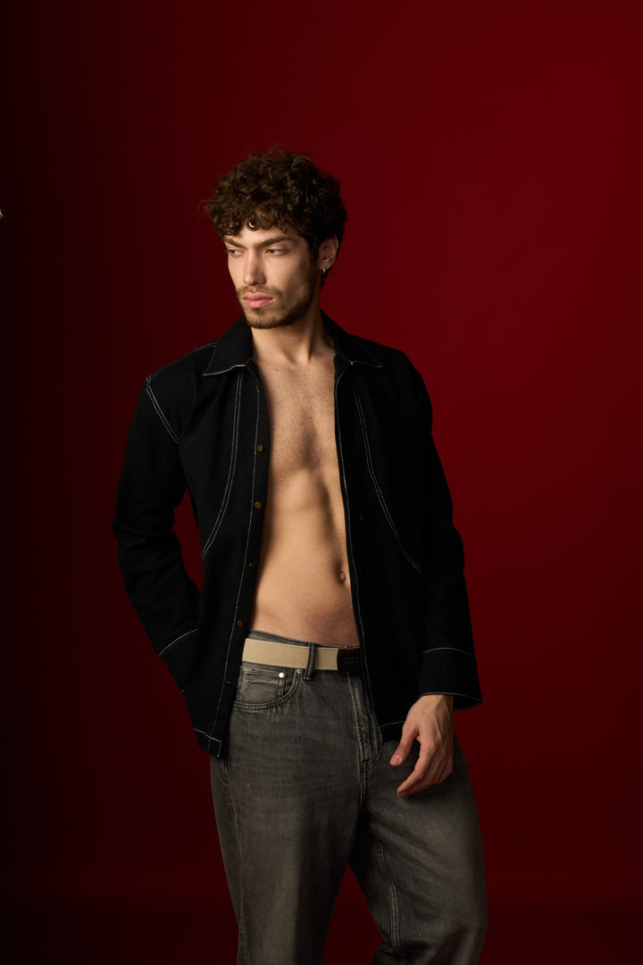 Black Denim Shacket