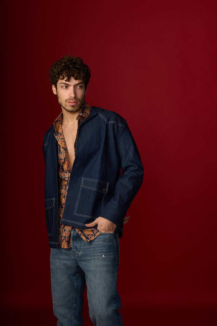 Blue Full-Sleeve Denim Shirt
